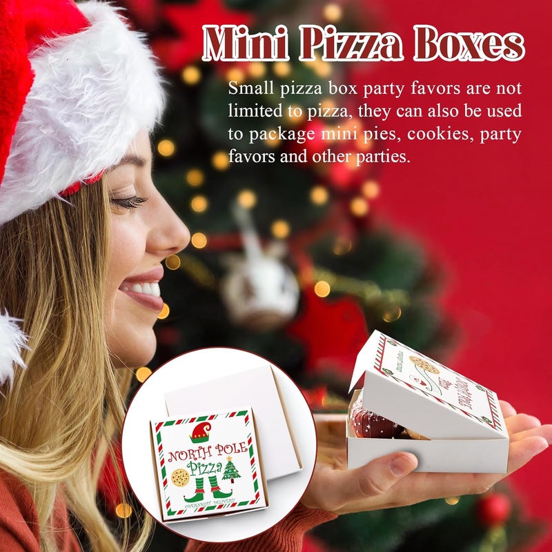 WANGDEFA 50 Set Mini Pizza Boxes - Red & White, 3.54 x 3.54 x 0.78 inches, Three Sticker Styles for Valentine's Day & Weddings - Image 5